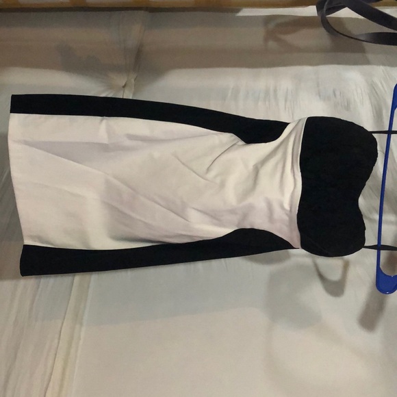 Black and White Tight Strapless Cocktail Dress - Picture 3 of 10
